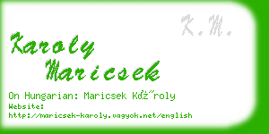 karoly maricsek business card